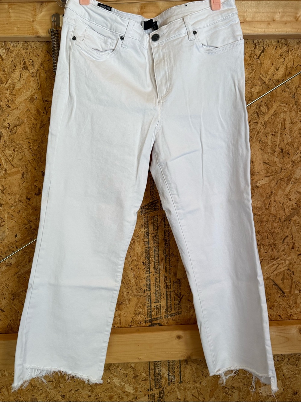 KUT from the Kloth Kelsey White High Rise Ankle Flare Jeans Size 14